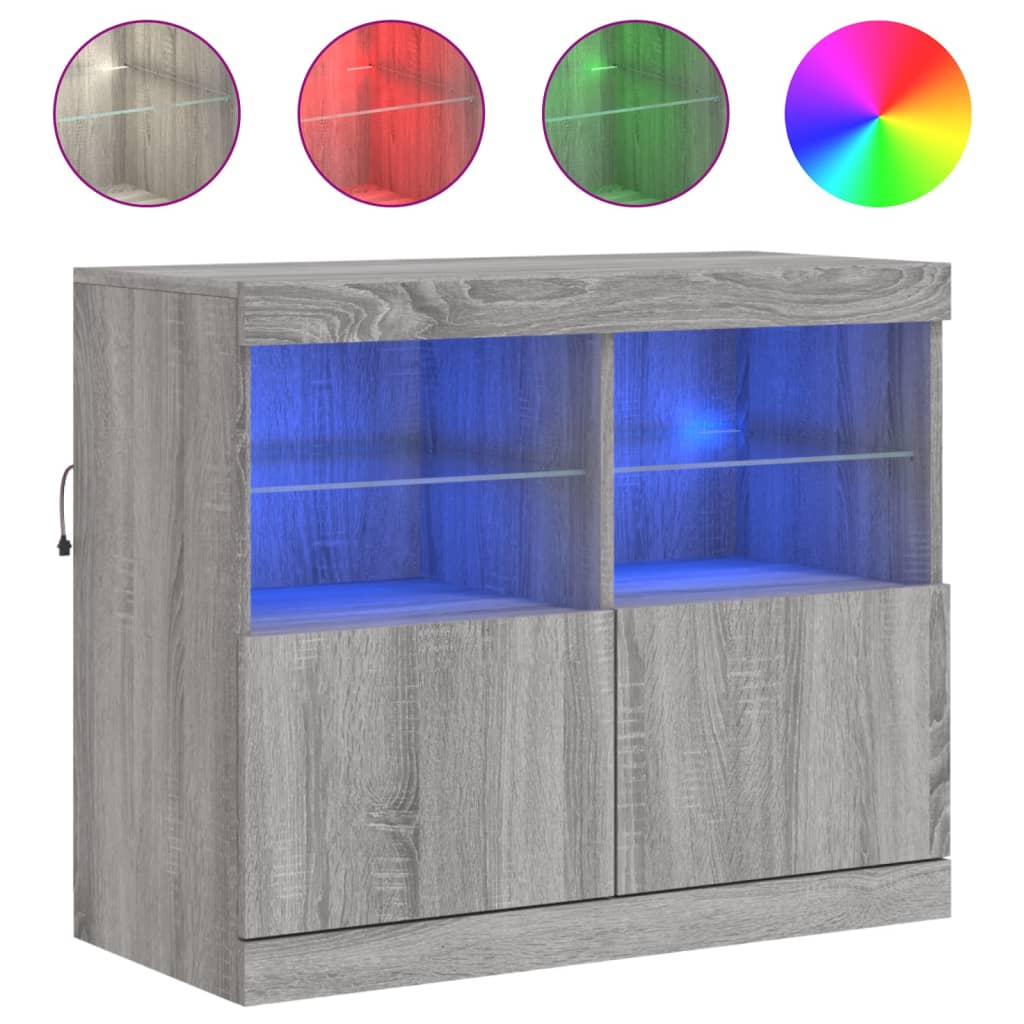 Dressoir met LED-verlichting 81x37x67 cm