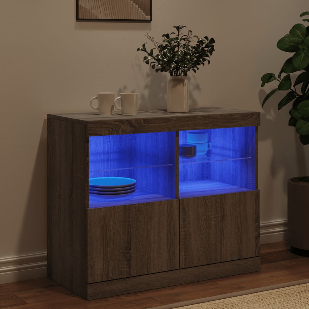 Buffet avec éclairage LED 81x37x67 cm