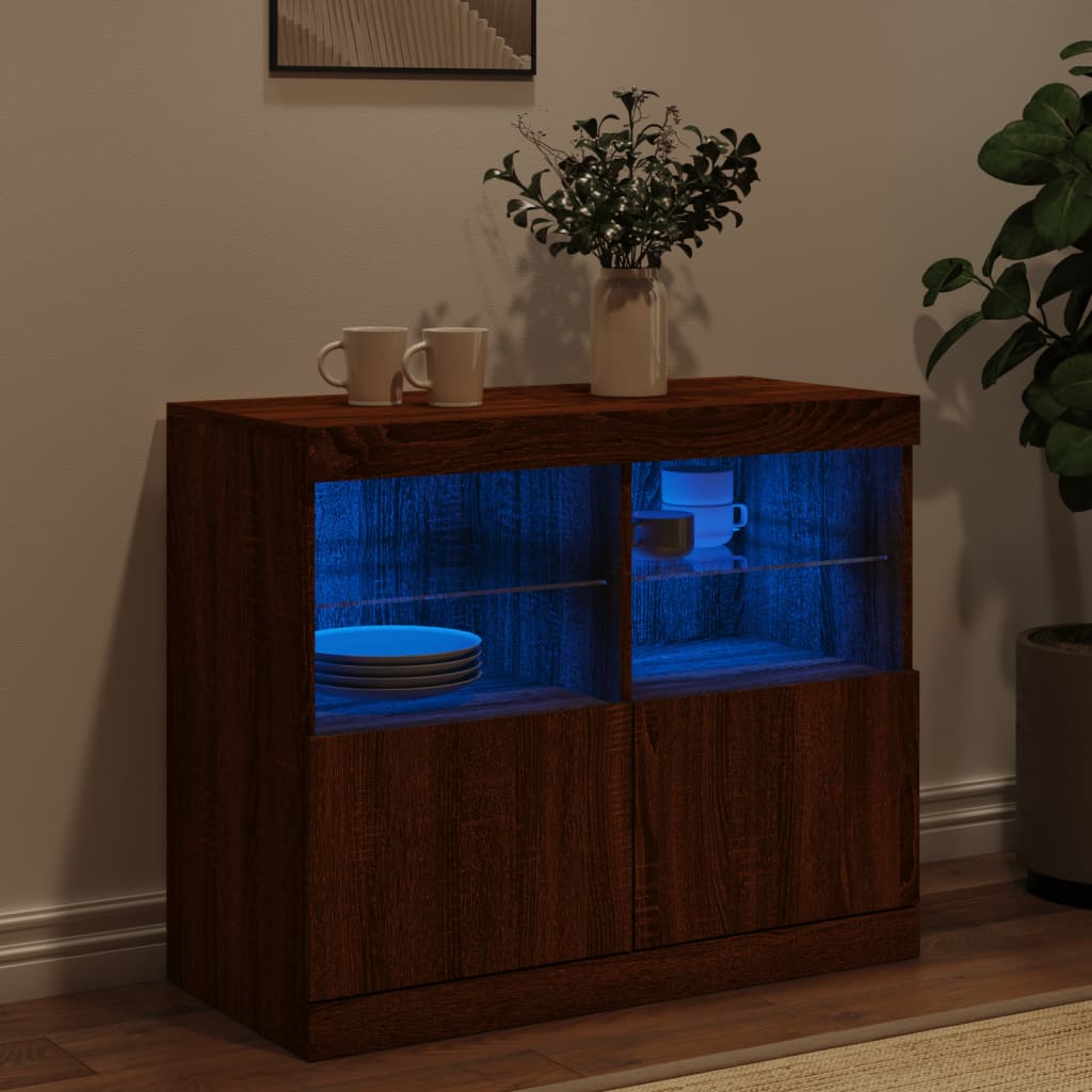 Buffet avec éclairage LED 81x37x67 cm