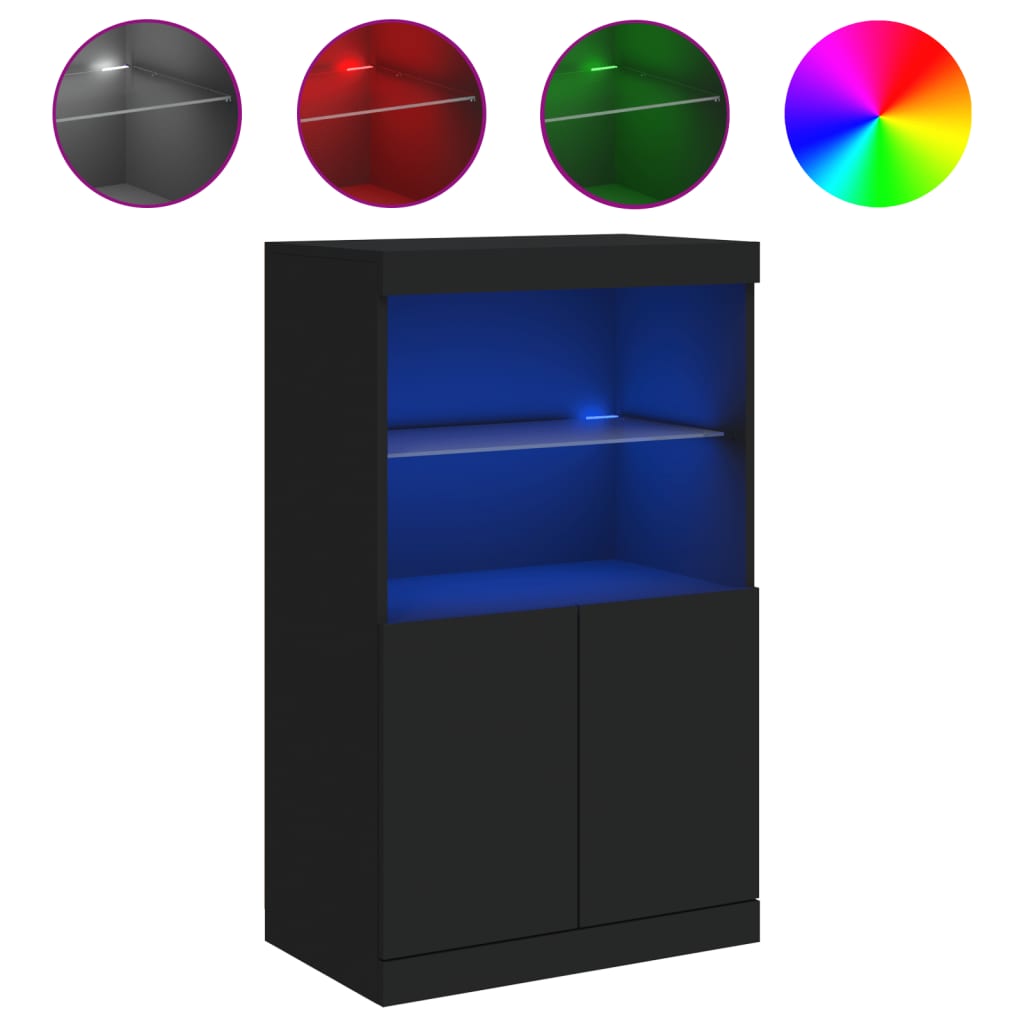 Dressoir met LED-verlichting 60,5x37x100 cm