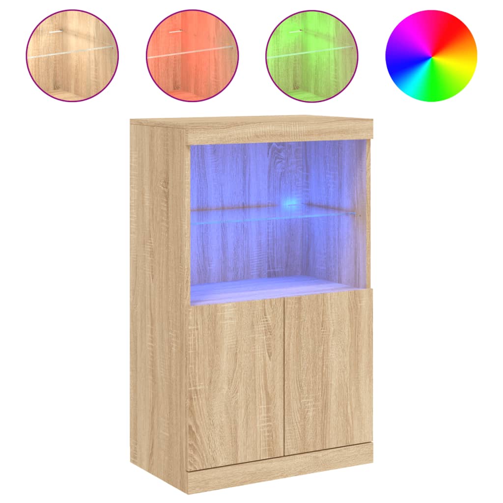 Dressoir met LED-verlichting 60,5x37x100 cm