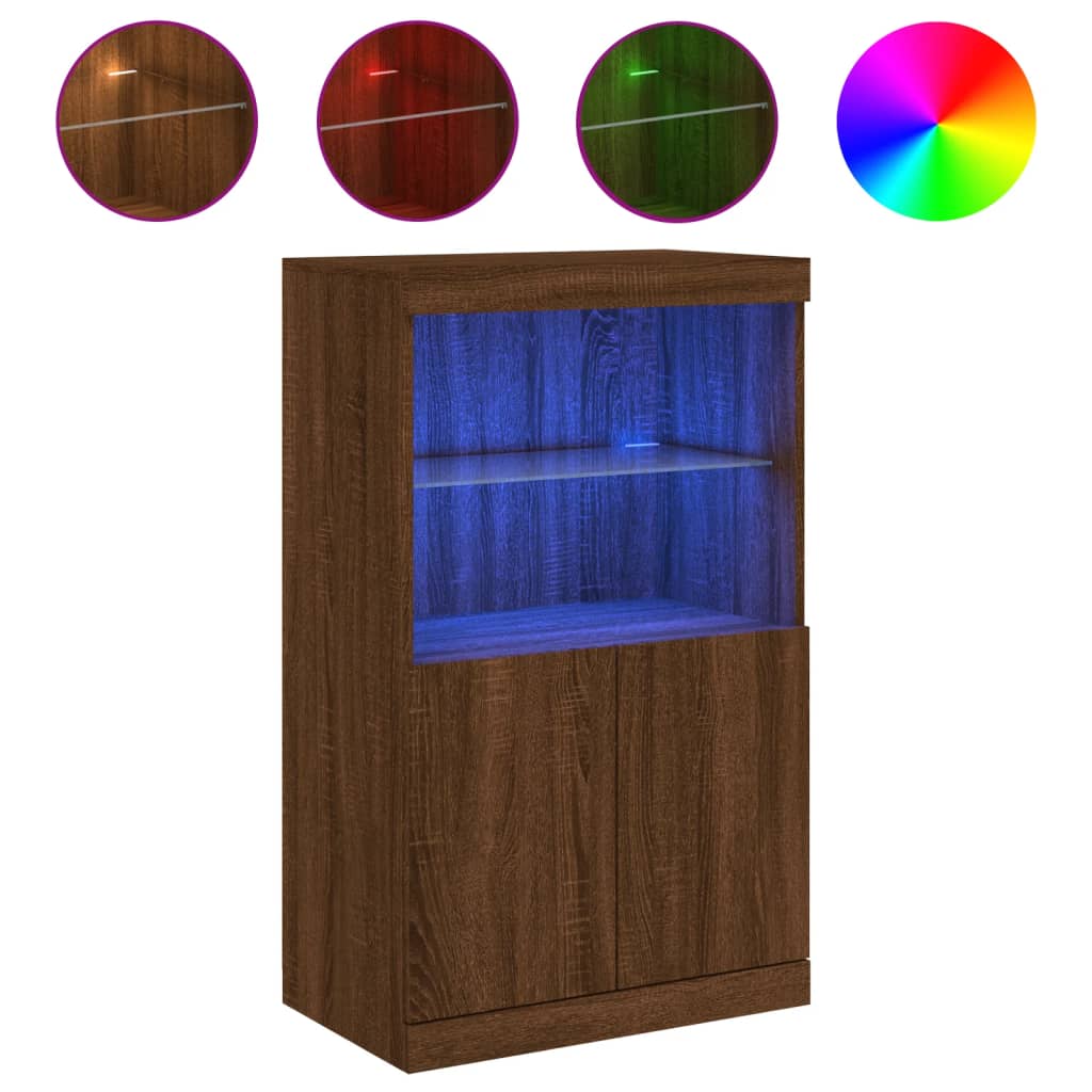 Dressoir met LED-verlichting 60,5x37x100 cm