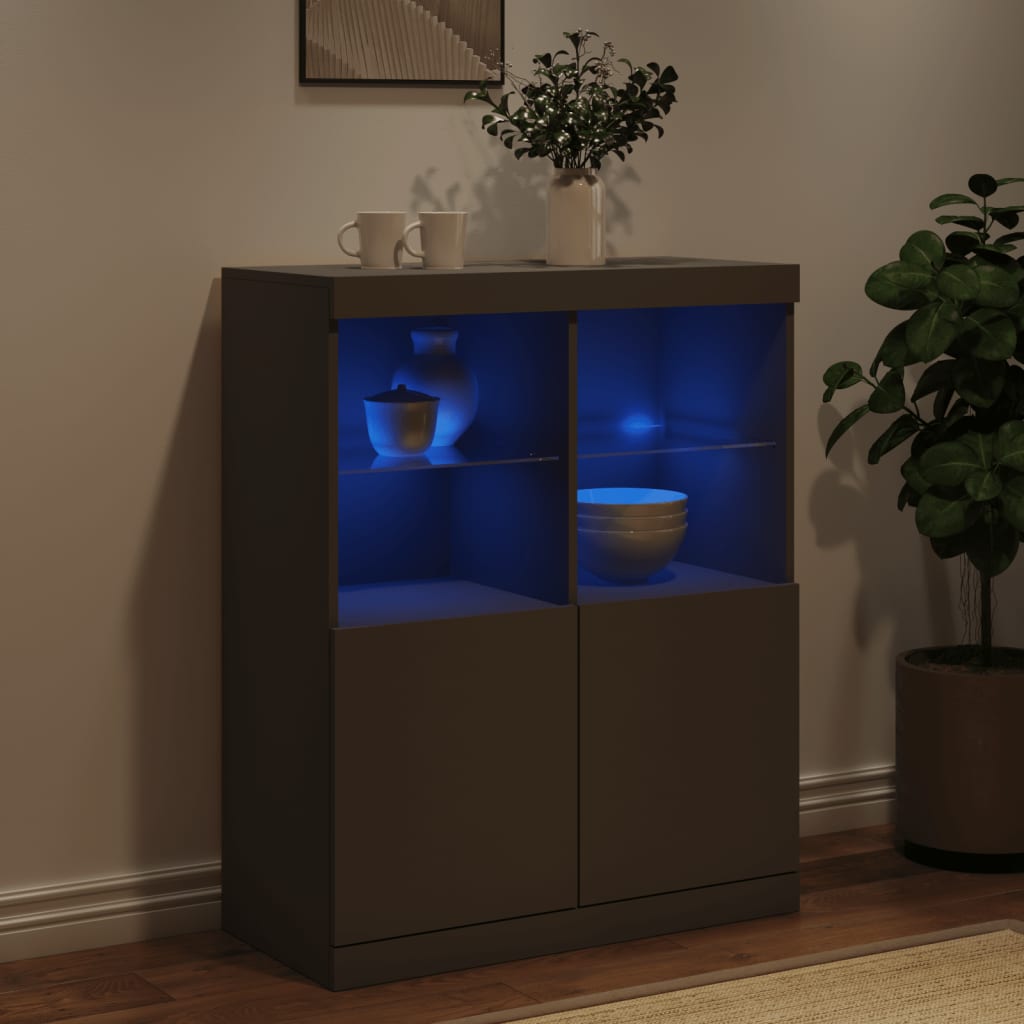 Buffet avec éclairage LED 81x37x100 cm