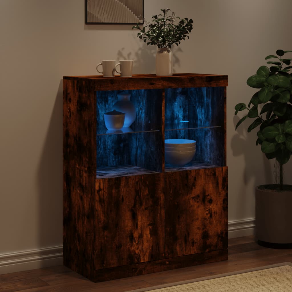 Buffet avec éclairage LED 81x37x100 cm