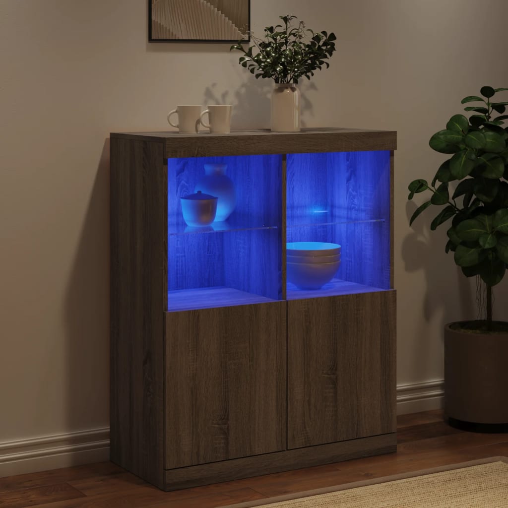 Buffet avec éclairage LED 81x37x100 cm