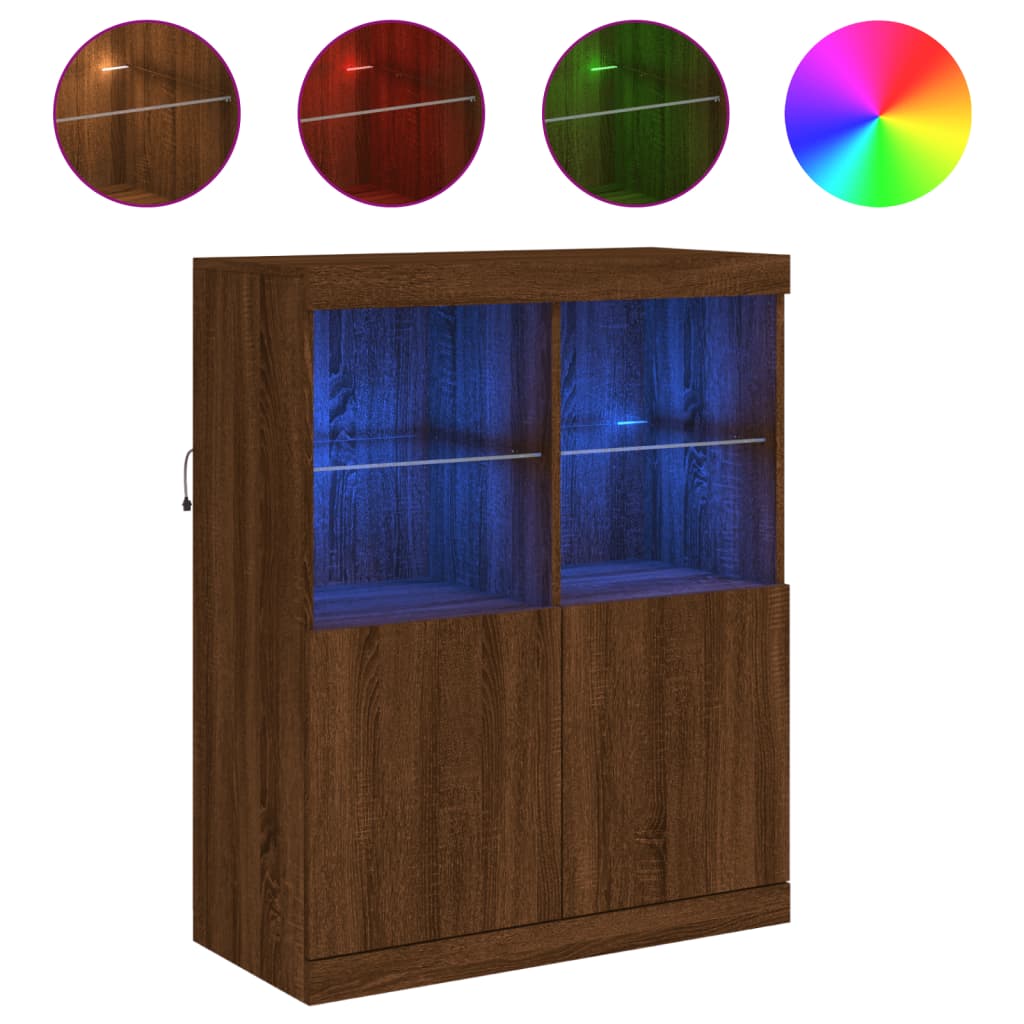 Dressoir met LED-verlichting 81x37x100 cm