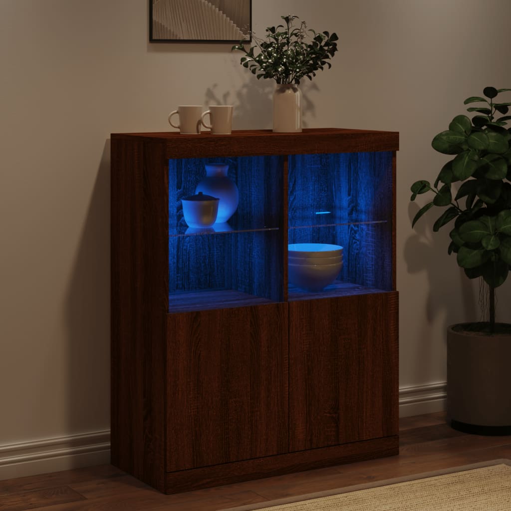 Buffet avec éclairage LED 81x37x100 cm