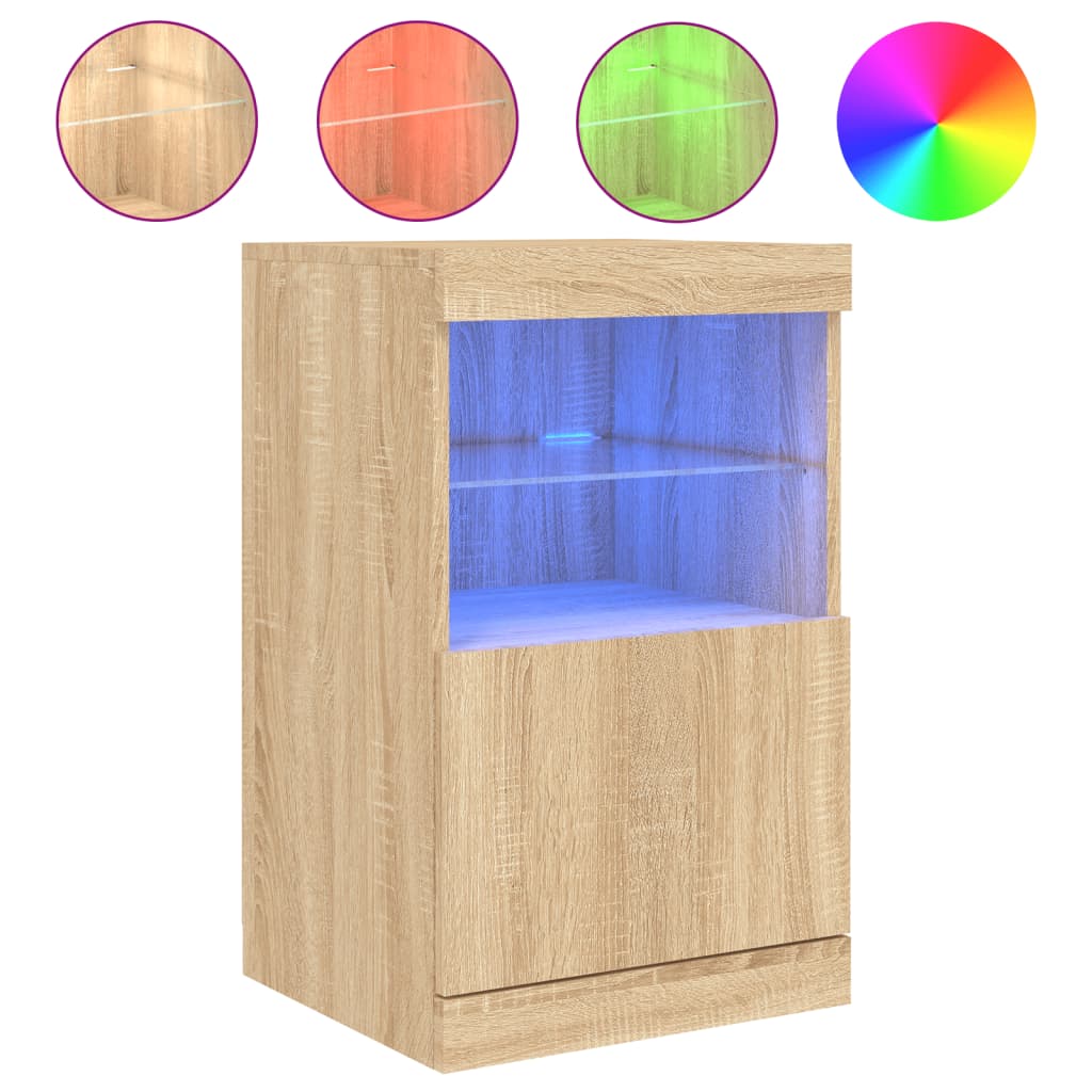 Dressoir met LED-verlichting 41x37x67 cm eikenkleurig