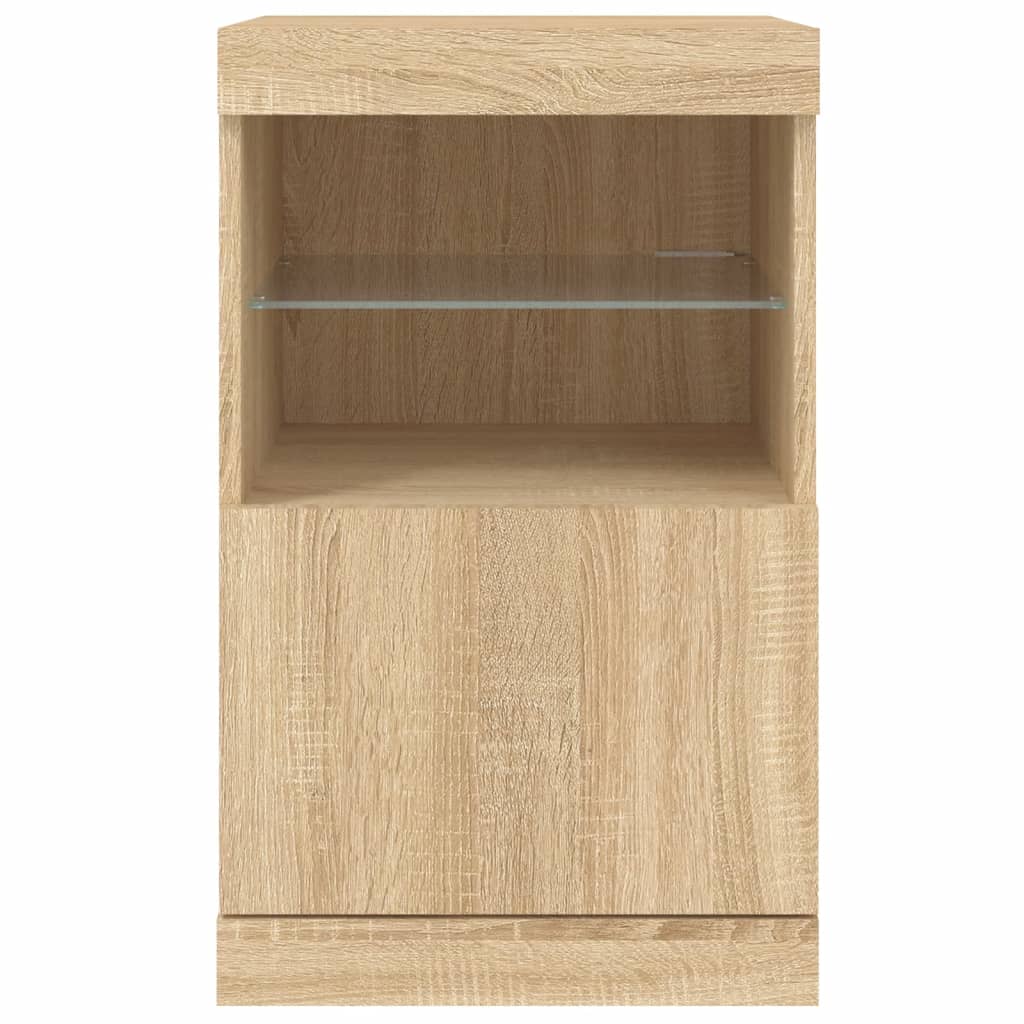 Dressoir met LED-verlichting 41x37x67 cm eikenkleurig