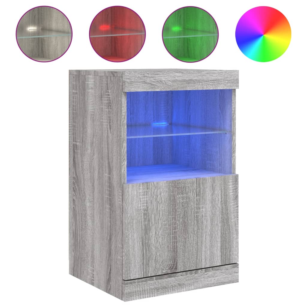 Buffet avec éclairage LED 41x37x67 cm couleur chêne