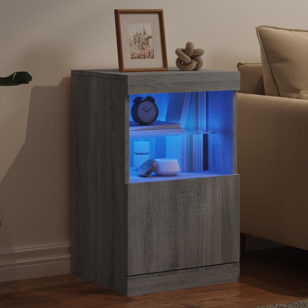 Buffet avec éclairage LED 41x37x67 cm couleur chêne