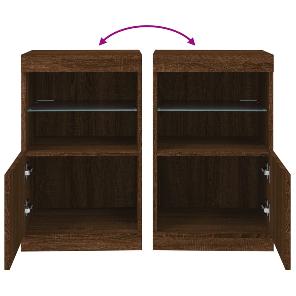 Dressoir met LED-verlichting 41x37x67 cm eikenkleurig