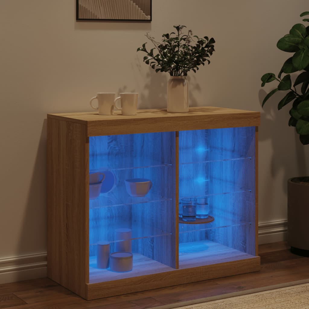 Buffet avec éclairage LED 81x37x67 cm