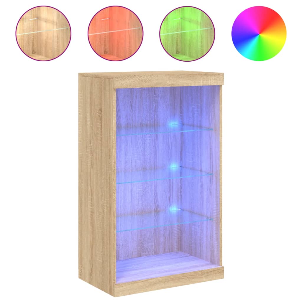 Dressoir met LED-verlichting 60,5x37x100 cm