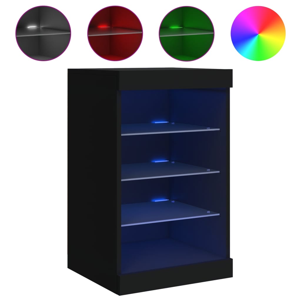 Buffet avec éclairage LED 41x37x67 cm couleur chêne