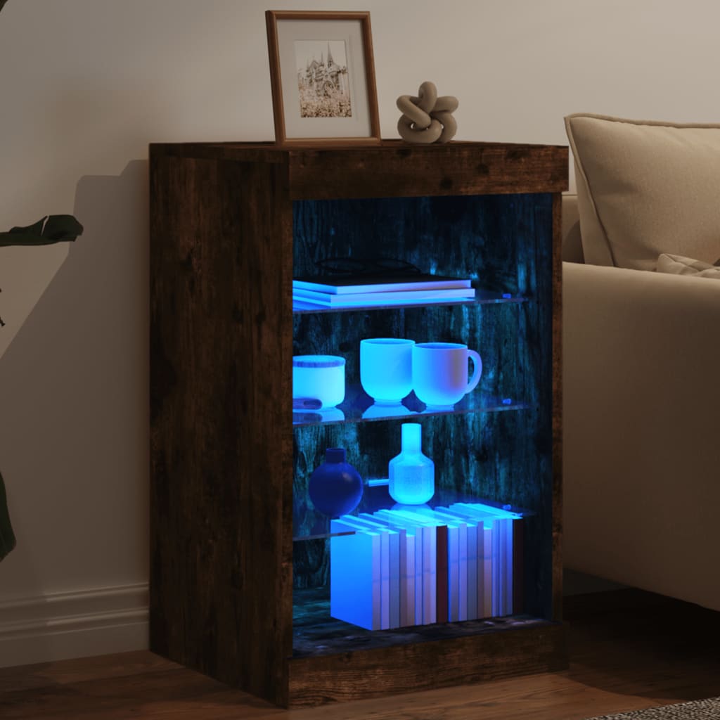 Buffet avec éclairage LED 41x37x67 cm couleur chêne