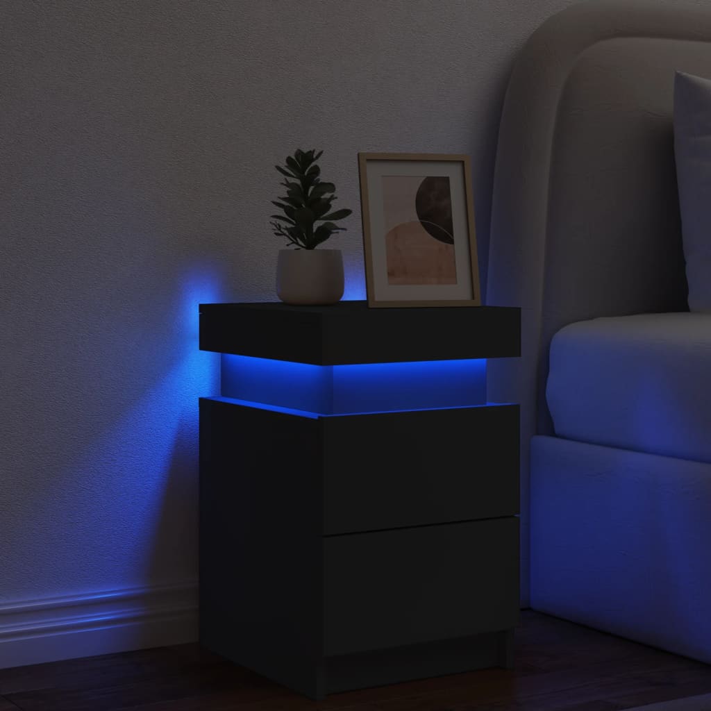 Table de chevet avec éclairage LED 35x39x55 cm