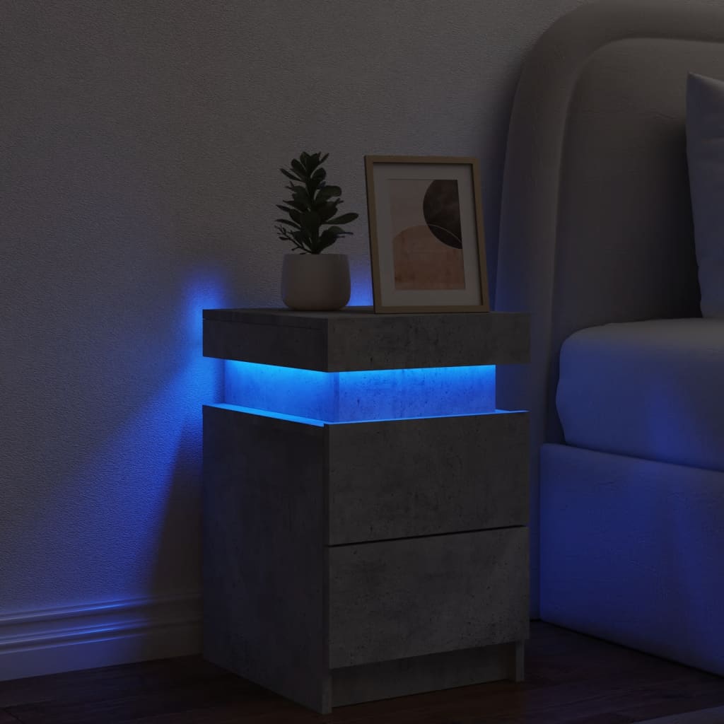 Table de chevet avec éclairage LED 35x39x55 cm