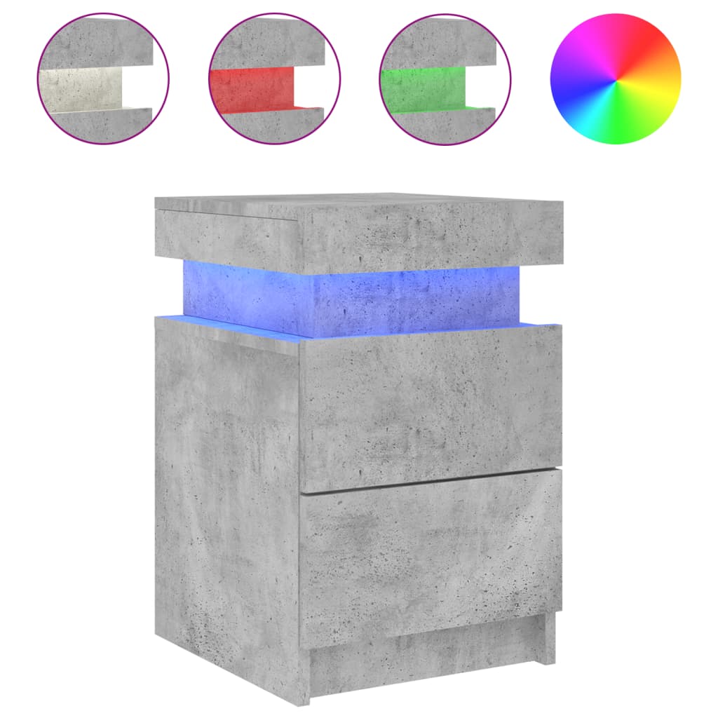 Table de chevet avec éclairage LED 35x39x55 cm