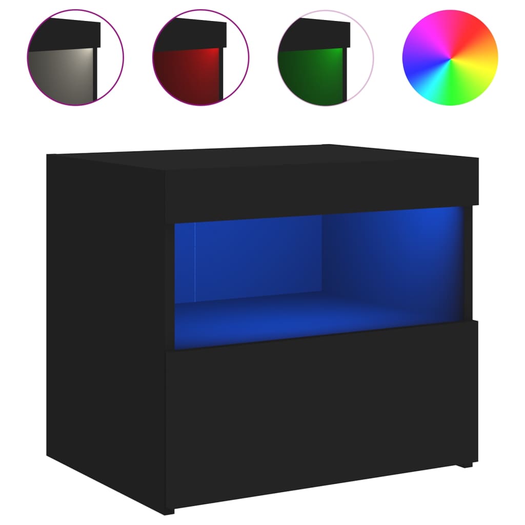 Nachtkastje met LED-verlichting 50x40x45 cm