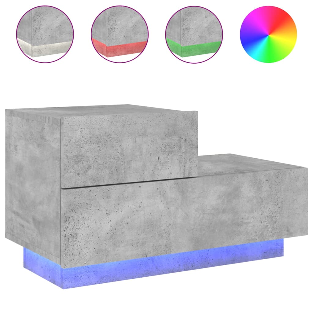 Nachtkastje met LED-verlichting 70x36x40,5 cm