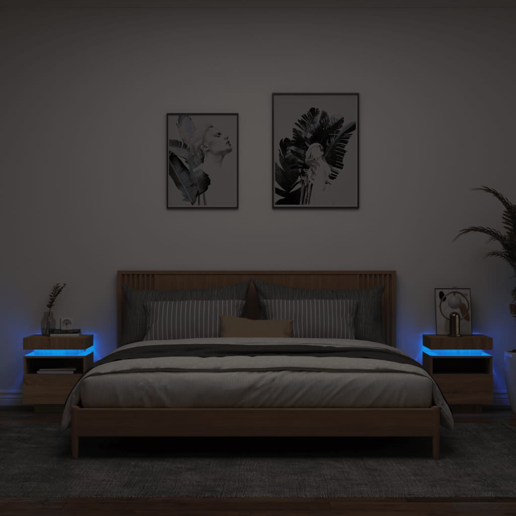 Nachtkastje met LED-verlichting 40x39x48,5 cm