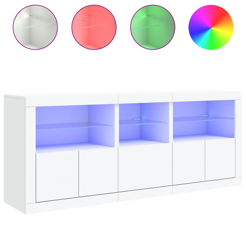 Dressoir met LED-verlichting 162x37x67 cm sonoma eikenkleurig