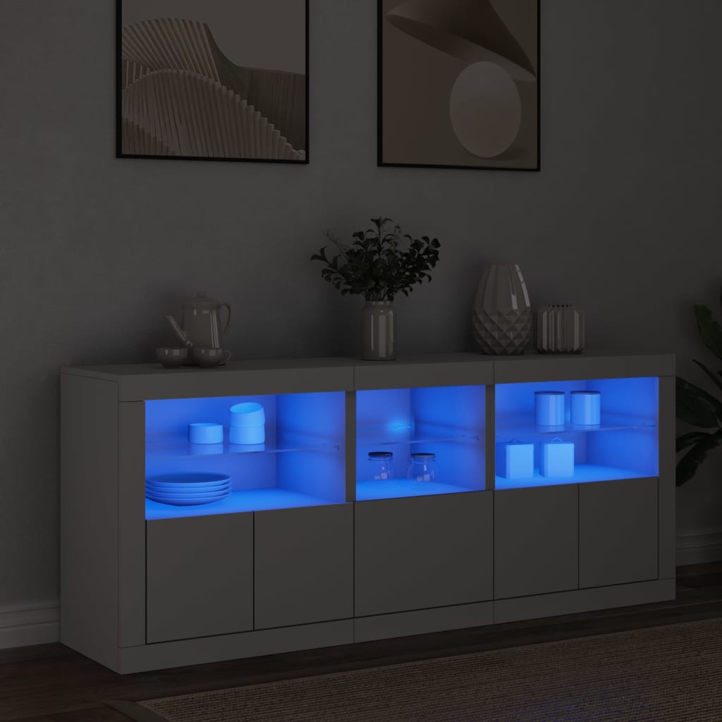 Buffet avec éclairage LED 162x37x67 cm