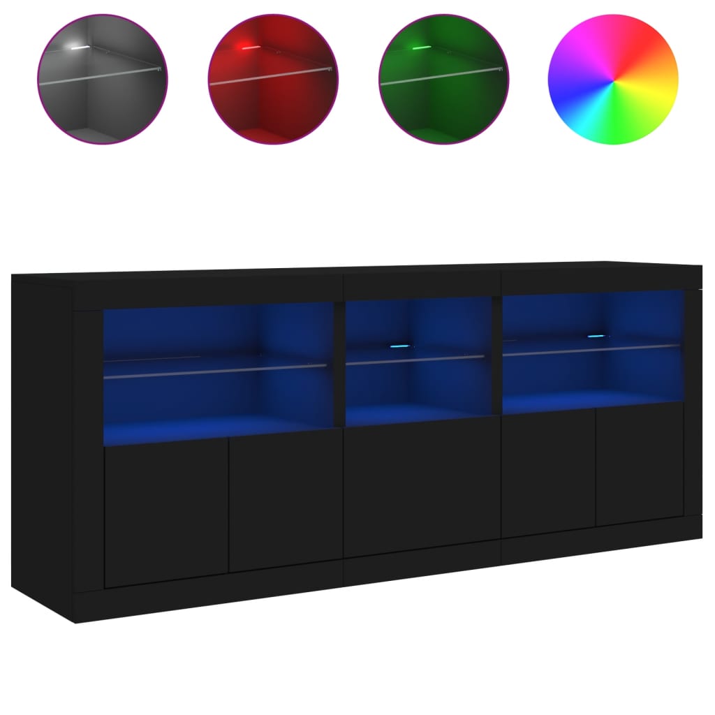 Dressoir met LED-verlichting 162x37x67 cm sonoma eikenkleurig