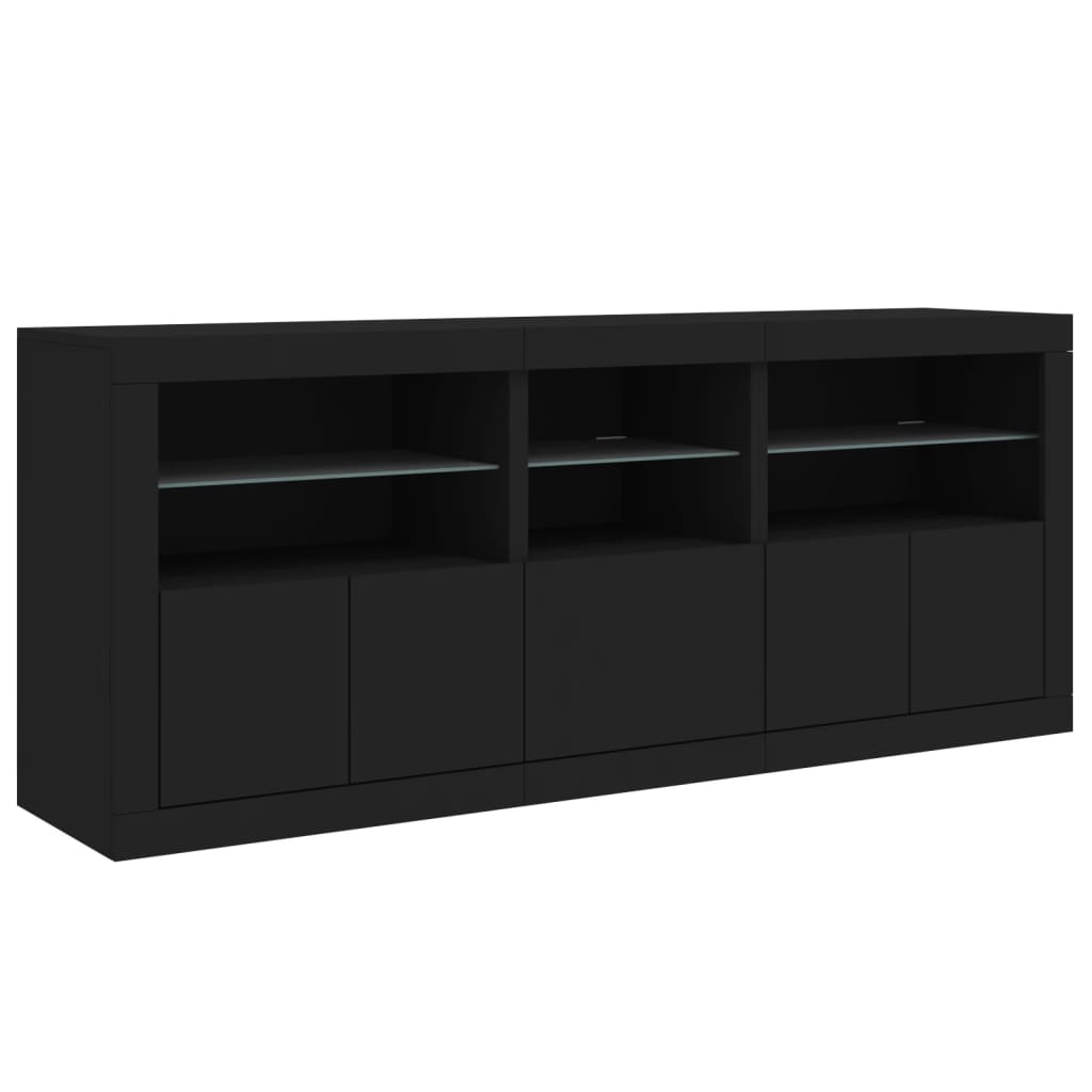 Dressoir met LED-verlichting 162x37x67 cm sonoma eikenkleurig