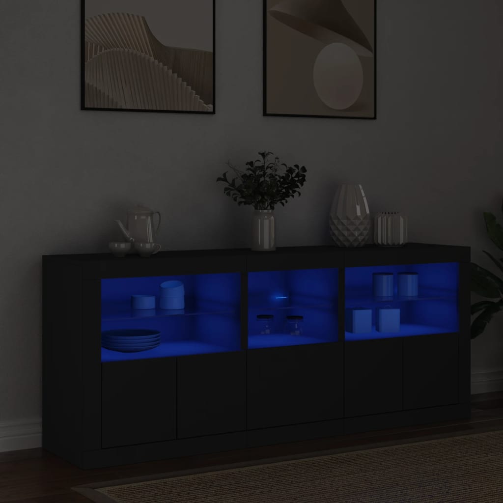 Buffet avec éclairage LED 162x37x67 cm