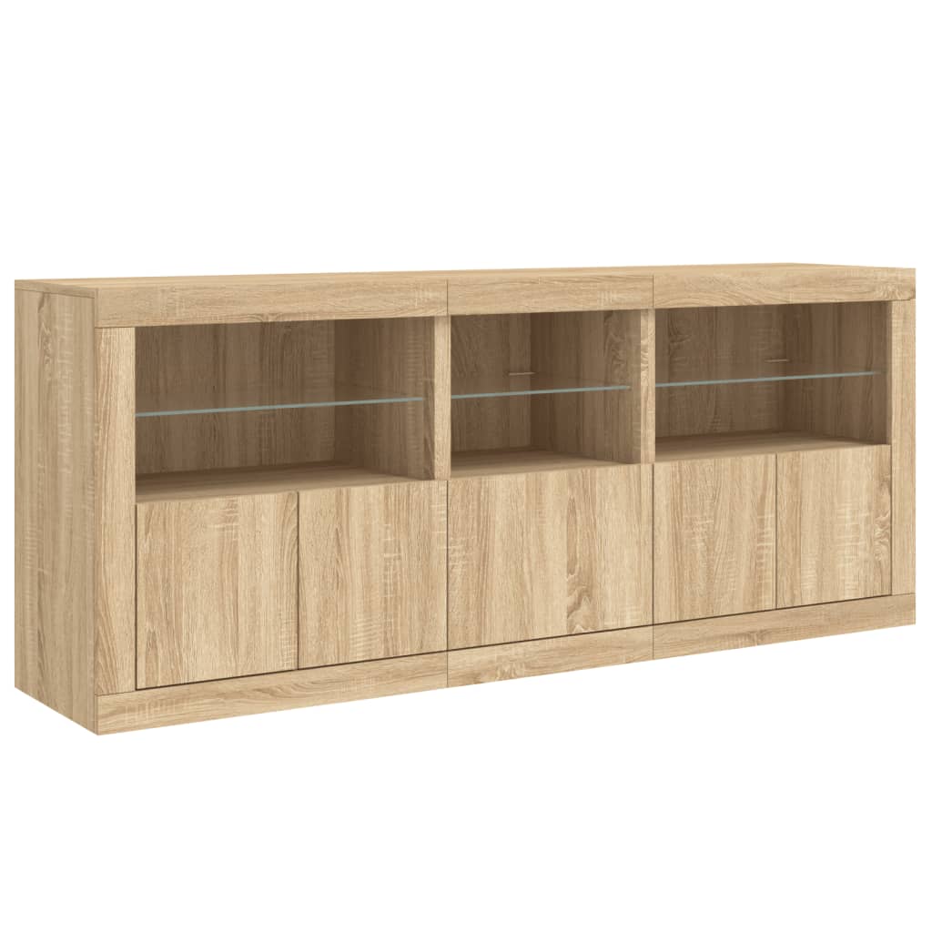 Dressoir met LED-verlichting 162x37x67 cm