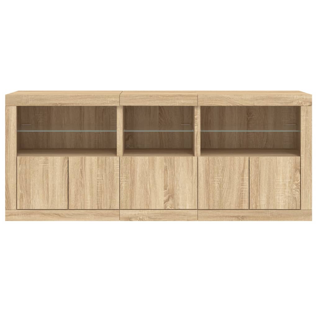 Dressoir met LED-verlichting 162x37x67 cm