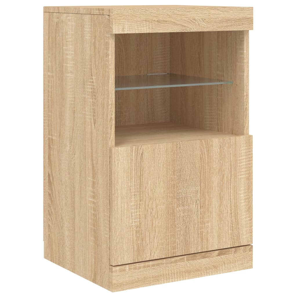 Dressoir met LED-verlichting 162x37x67 cm sonoma eikenkleurig