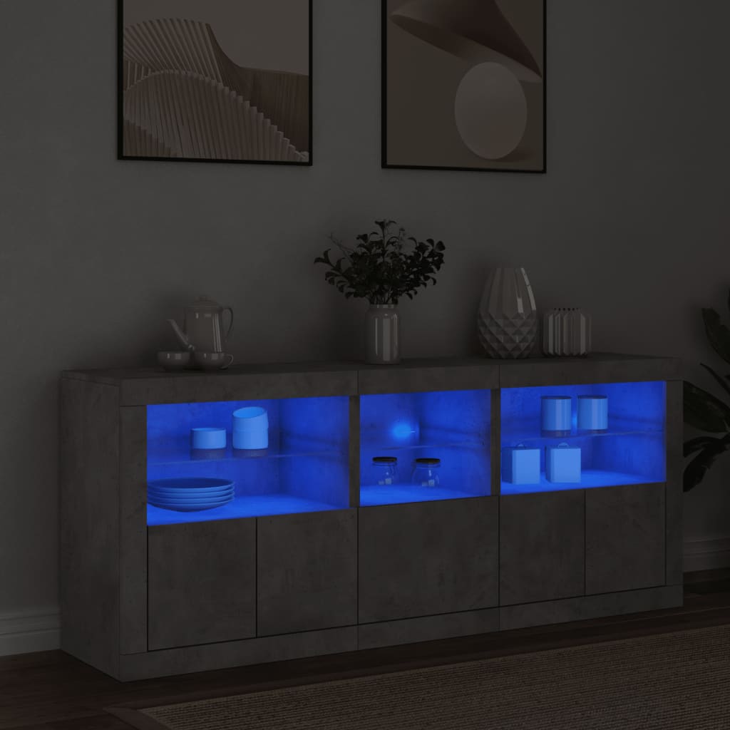 Buffet avec éclairage LED 162x37x67 cm