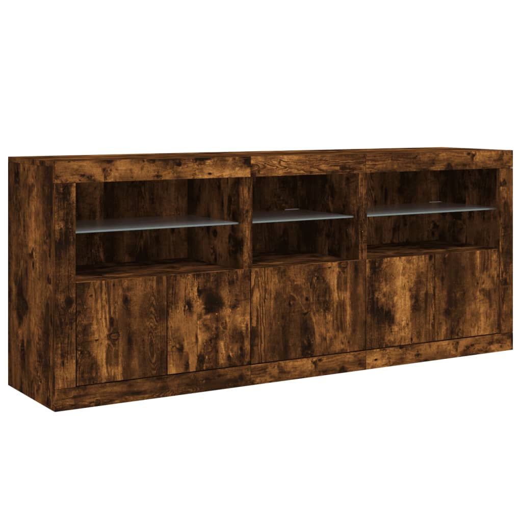 Dressoir met LED-verlichting 162x37x67 cm sonoma eikenkleurig