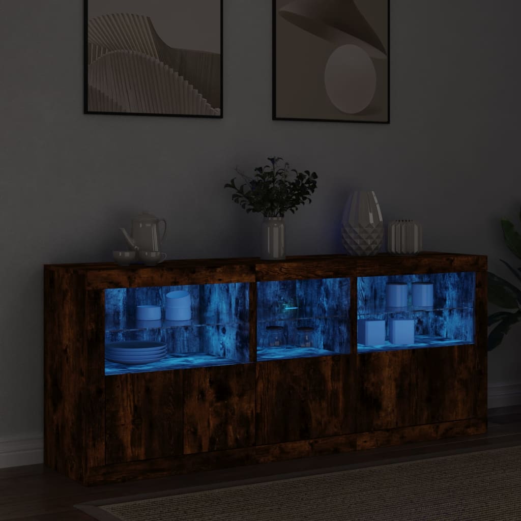 Buffet avec éclairage LED 162x37x67 cm