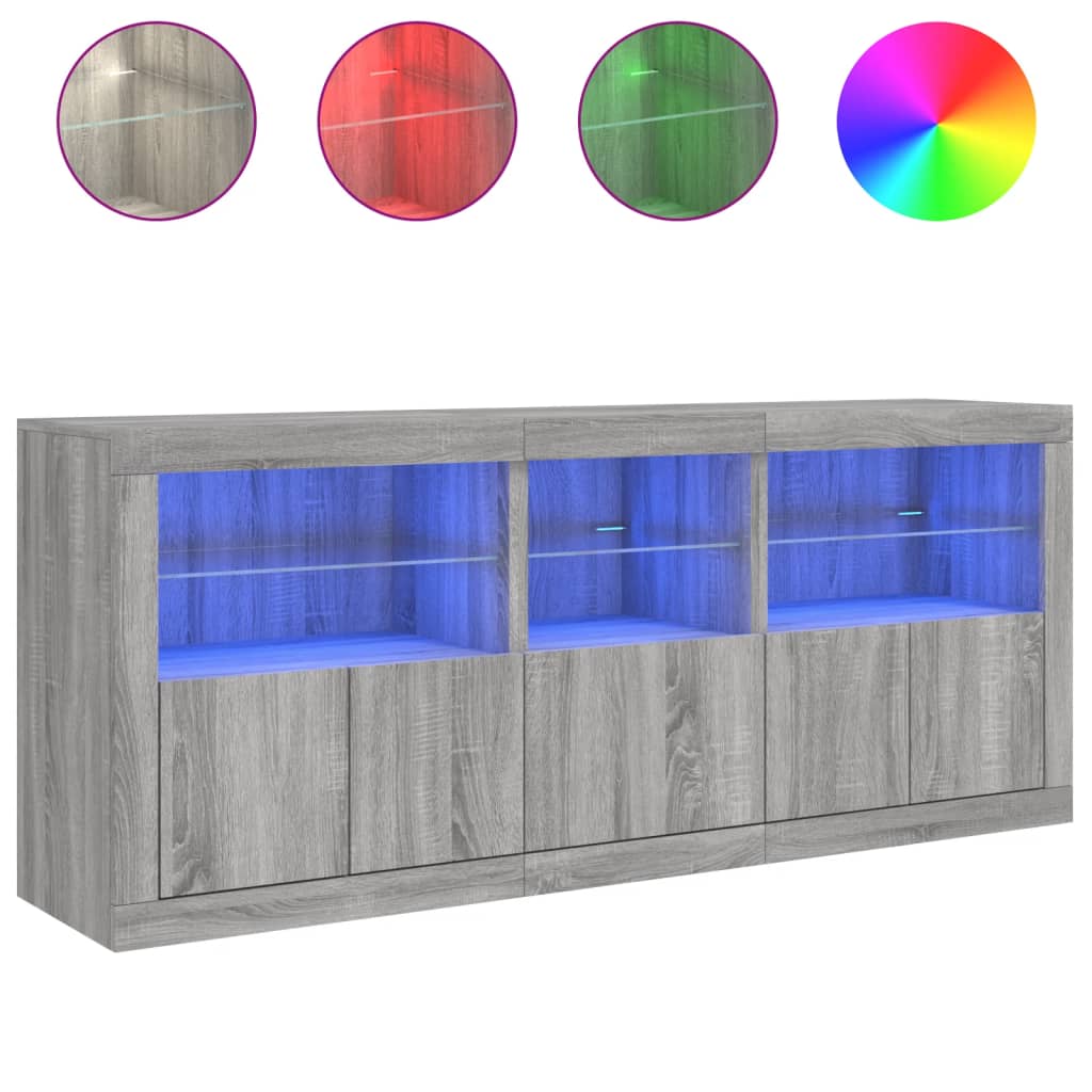 Buffet avec éclairage LED 162x37x67 cm