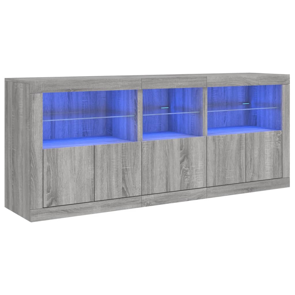 Dressoir met LED-verlichting 162x37x67 cm