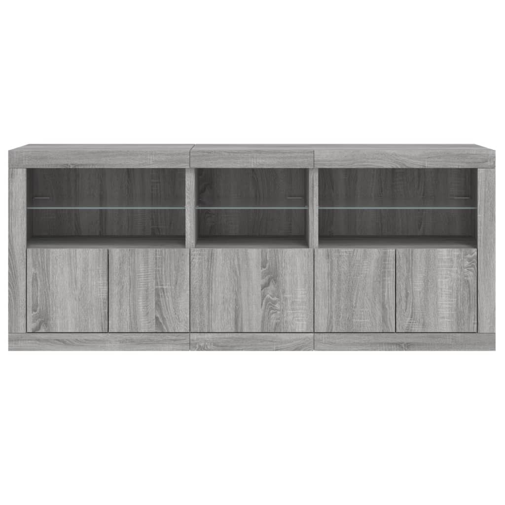 Dressoir met LED-verlichting 162x37x67 cm sonoma eikenkleurig