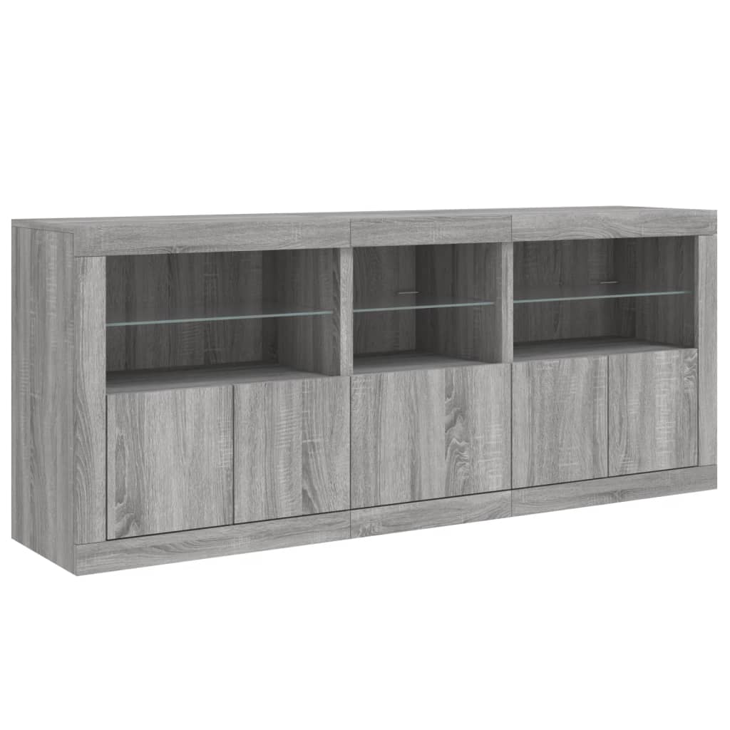 Dressoir met LED-verlichting 162x37x67 cm