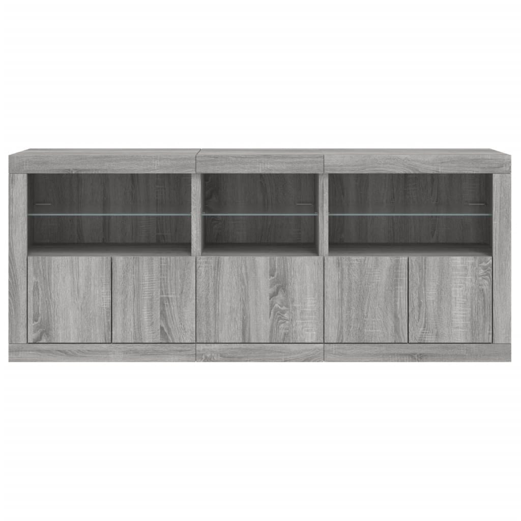 Dressoir met LED-verlichting 162x37x67 cm