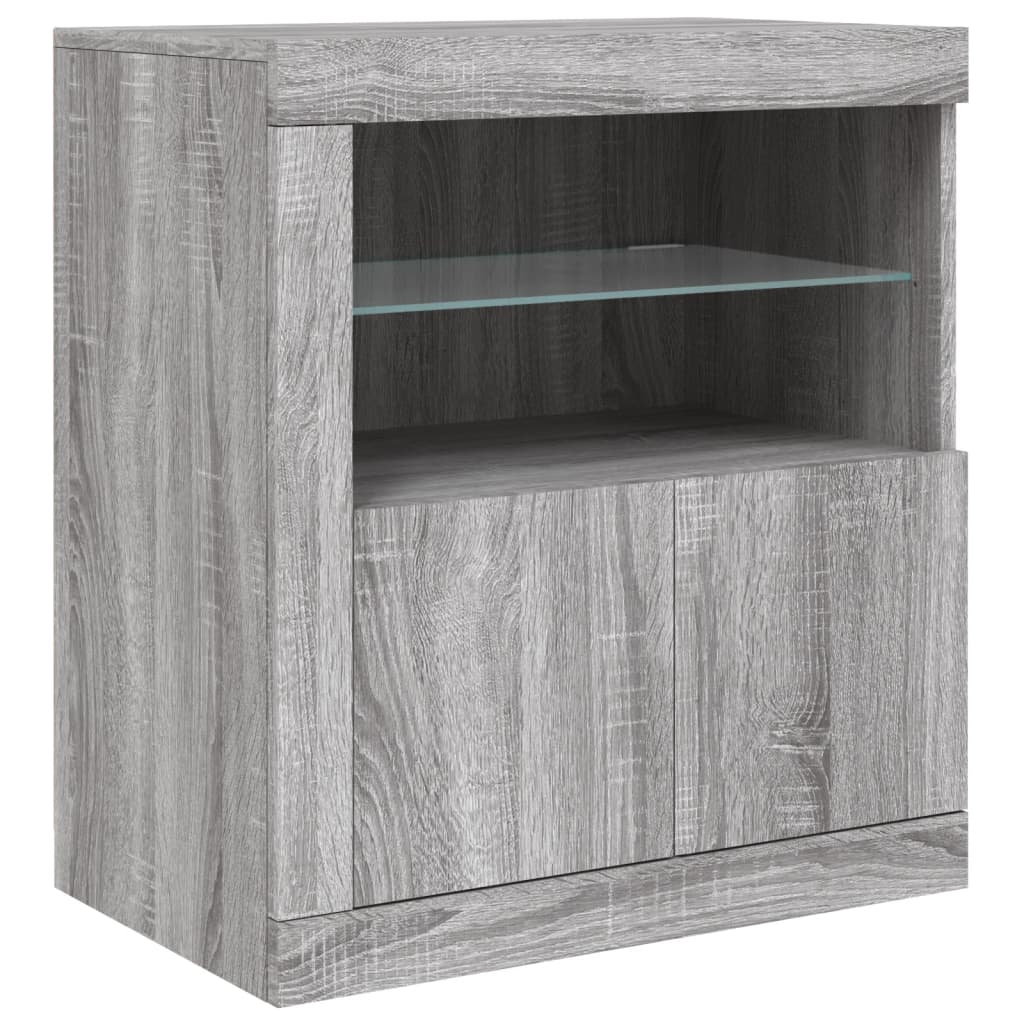 Dressoir met LED-verlichting 162x37x67 cm sonoma eikenkleurig