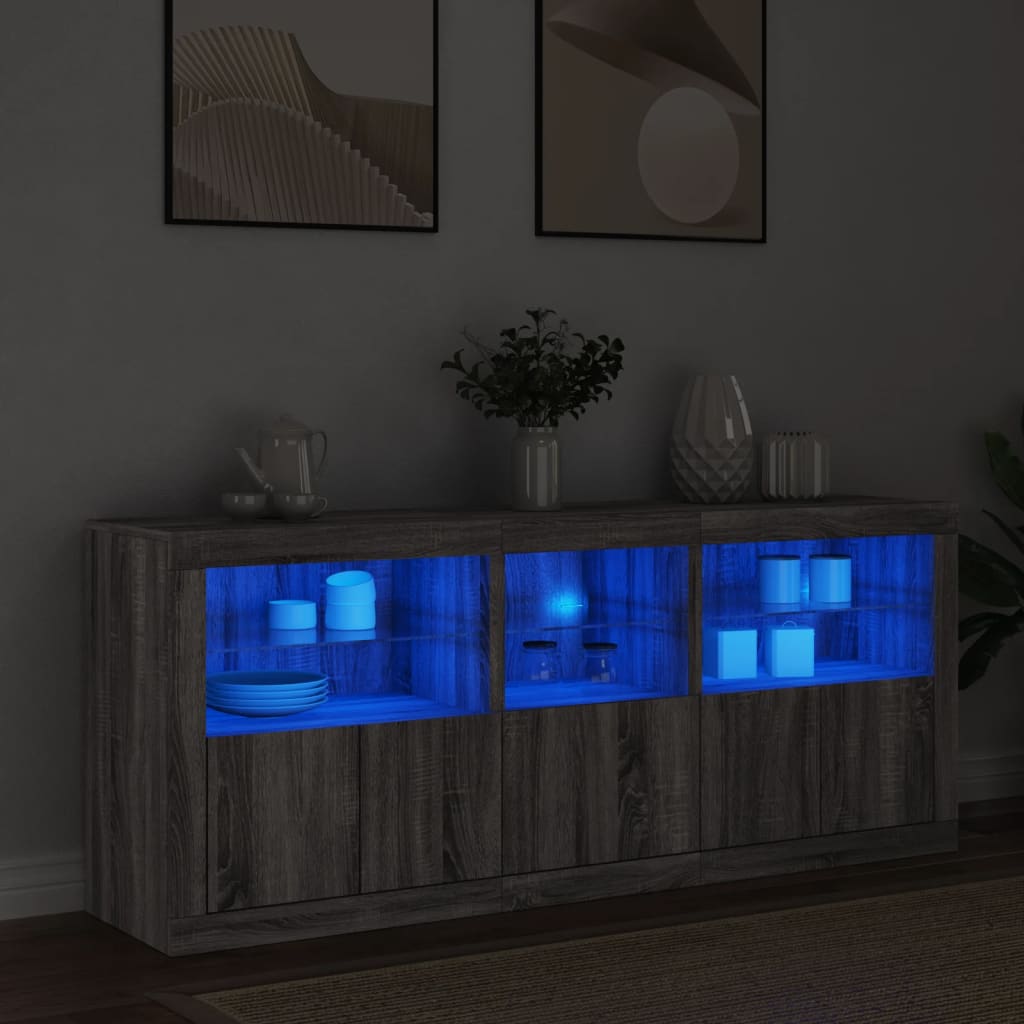 Dressoir met LED-verlichting 162x37x67 cm