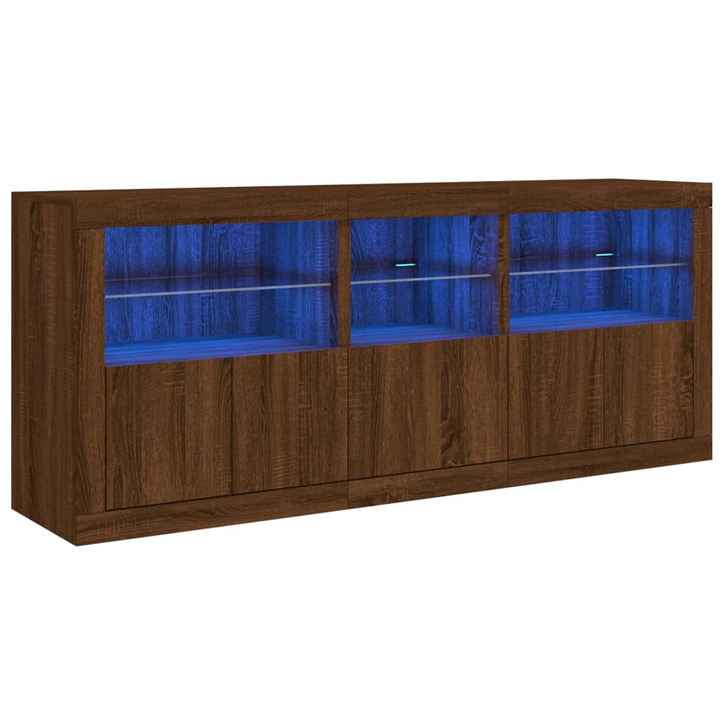 Dressoir met LED-verlichting 162x37x67 cm