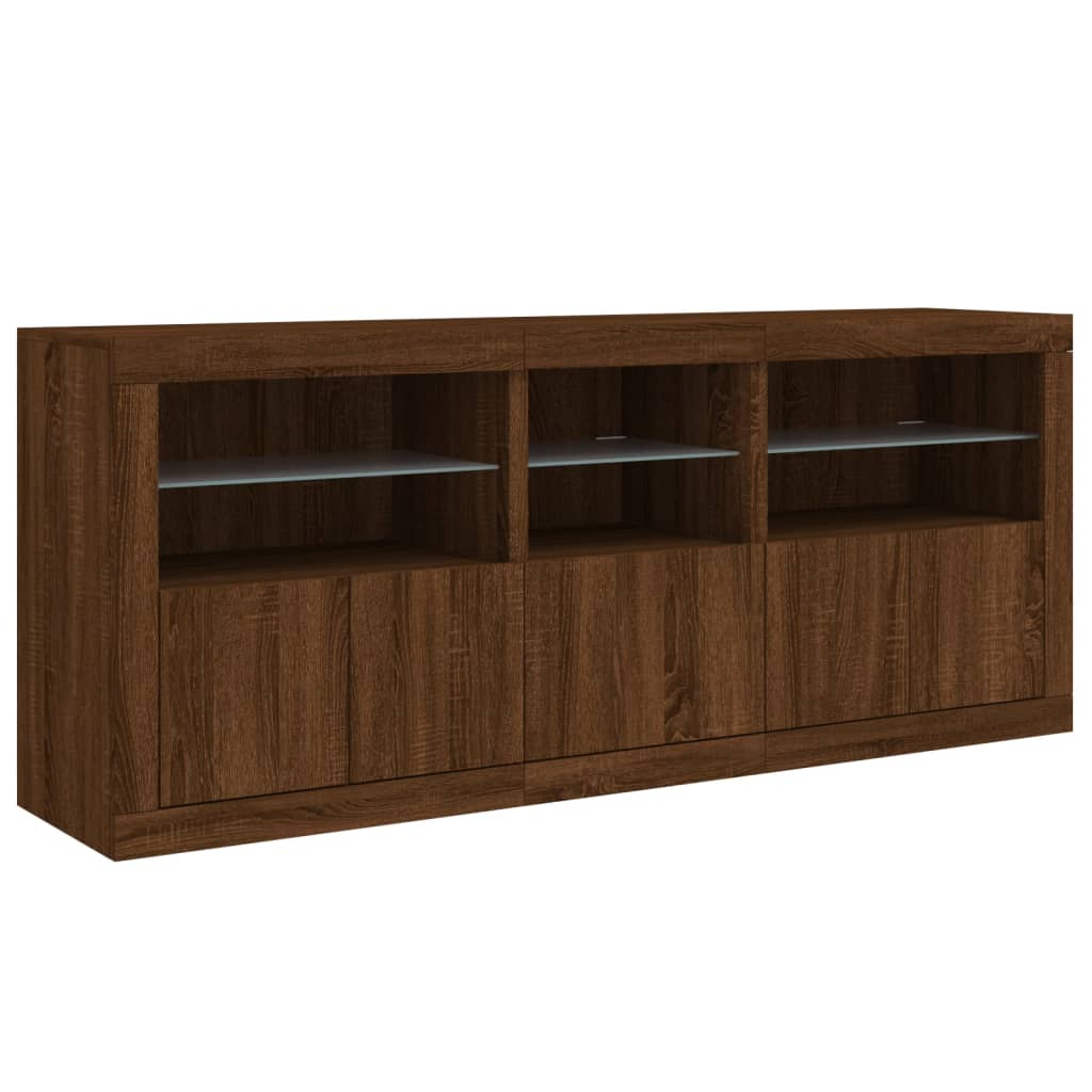 Dressoir met LED-verlichting 162x37x67 cm