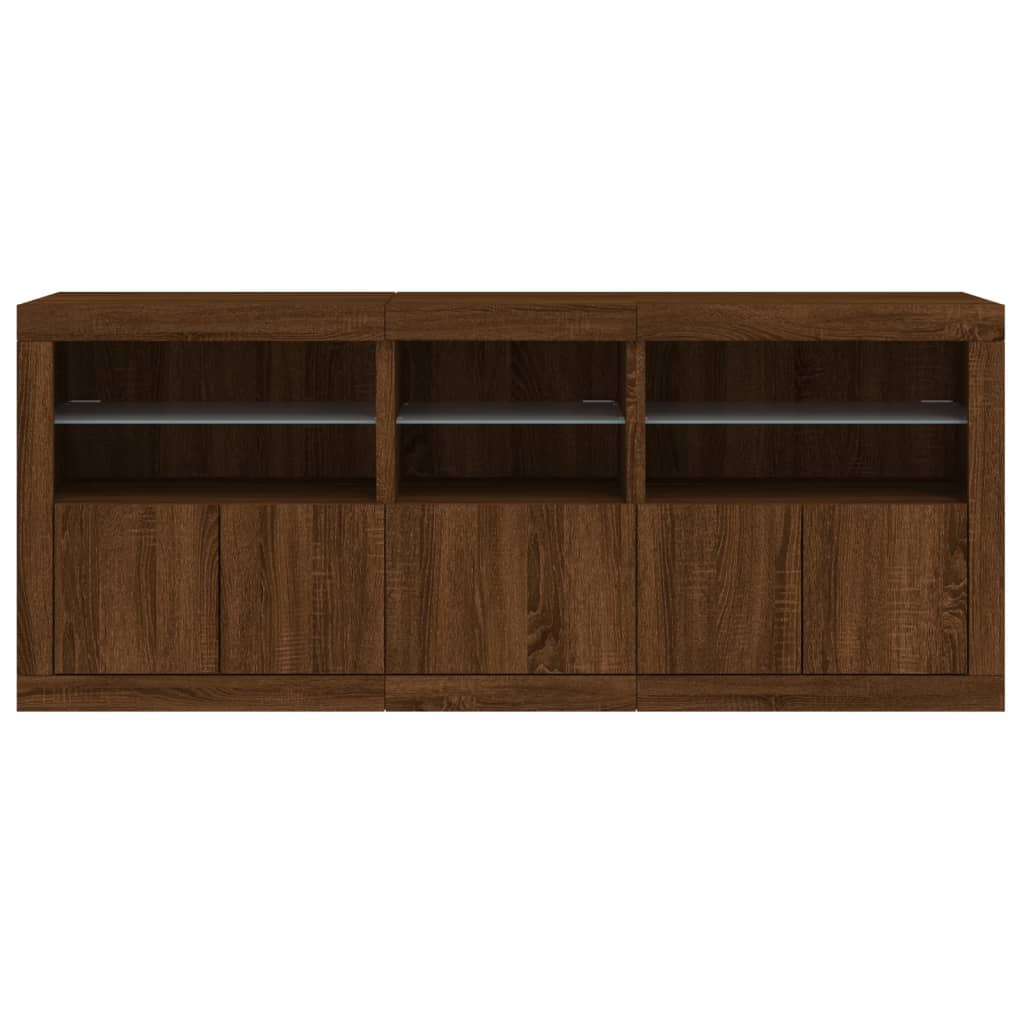 Dressoir met LED-verlichting 162x37x67 cm