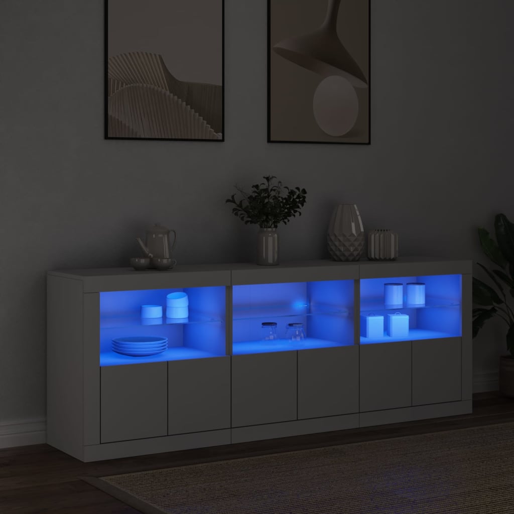 Dressoir met LED-verlichting 181,5x37x67 cm