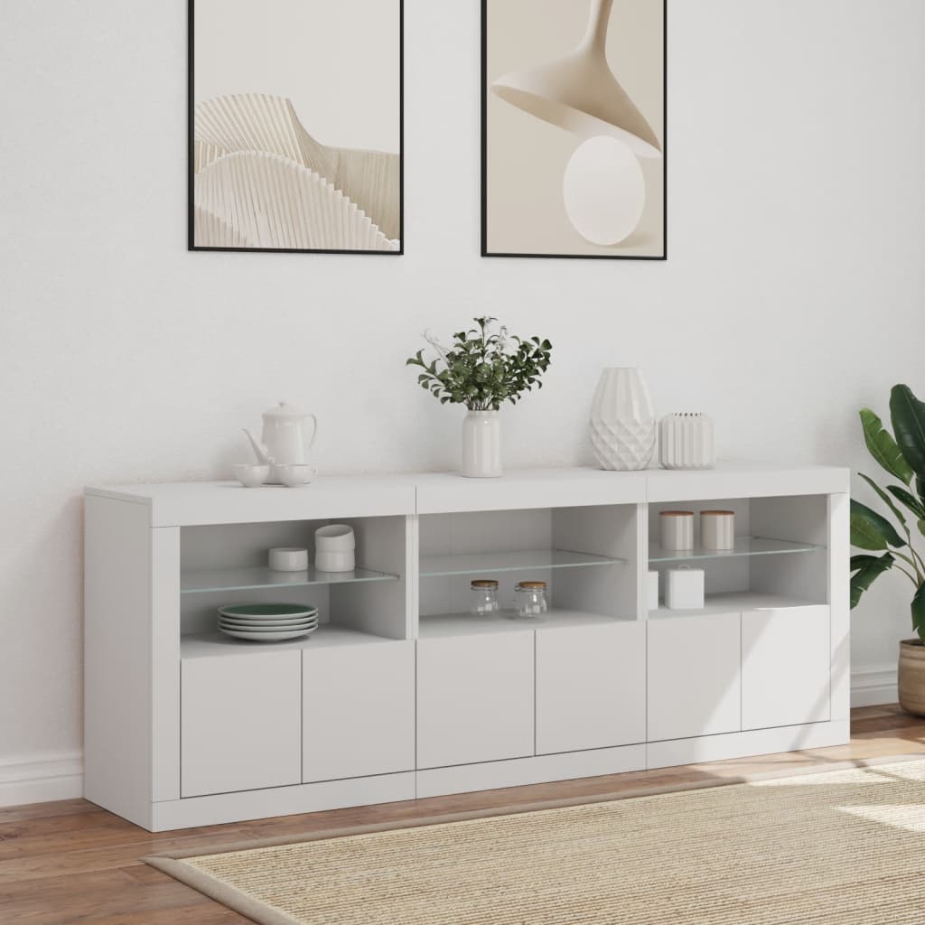 Buffet avec éclairage LED 181,5x37x67 cm