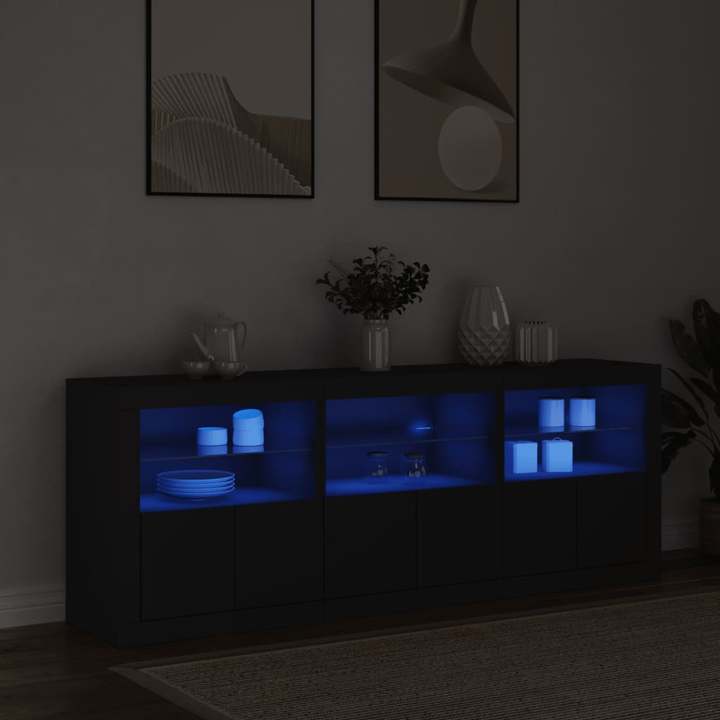 Buffet avec éclairage LED 181,5x37x67 cm